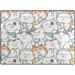 Dreamtimes Cute Cartoon Cat and Fish Area Rug 80 x 58 Pet & Child Friendly Carpet for Living Room Bedroom Dining Room Indoor Outdoor Soft Rug Washable Non Slip Comfortable Area Rug