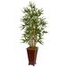 Silk Plant Nearly Natural 4.5 Bamboo Tree in Decorative Planter