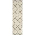 SAFAVIEH Hudson Amias Plush Geometric Shag Runner Rug Ivory/Beige 2 3 x 20