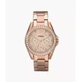 Fossil Women's Riley Multifunction Rose Gold-Tone Stainless Steel Watch
