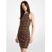 Michael Kors Empire Signature Logo Jacquard Tank Dress Brown XL