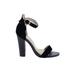 Shoe Republic LA Heels: Black Solid Shoes - Women's Size 6 - Open Toe