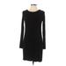 Lulus Casual Dress - Sheath: Black Solid Dresses - Women's Size Large