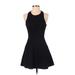 Silence and Noise Cocktail Dress - A-Line Crew Neck Sleeveless: Black Solid Dresses - Women's Size Small