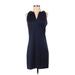 Gretchen Scott Designs Casual Dress - Sheath V Neck Sleeveless: Blue Print Dresses - Women's Size X-Small