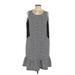 Suzanne Betro Casual Dress - Sheath Scoop Neck Sleeveless: Gray Dresses - Women's Size Large