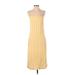 Amuse Society Casual Dress - Midi Square Sleeveless: Yellow Stripes Dresses - Women's Size Small