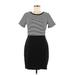 Ann Taylor LOFT Casual Dress - Sheath Crew Neck Short sleeves: Gray Color Block Dresses - Women's Size 8