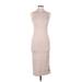 Zara Casual Dress - Midi Mock Sleeveless: Tan Print Dresses - Women's Size Medium