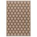 Brown/White 90 x 61 x 0.25 in Area Rug - Safavieh Courtyard Geometric Machine Woven Rectangle 5'1" x 7'6" Polyester/Polypropylene Indoor/Outdoor Area Rug in Brown/Beige Polyester/Polypropylene | Wayfair