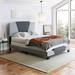 Latitude Run® Tuscany Geometric Linen Platform Bed Frame Upholstered/Linen in Gray | Queen | Wayfair 6B84A024755D4848AD545C2E2EB0F261