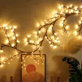 Branches d'Arbre de Noël en Rotin Lampe Citrouille d'Halloween Guirxiété Lumineuse à Batterie/USB