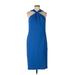 Worth New York Cocktail Dress - Sheath: Blue Solid Dresses - Women's Size 12