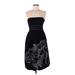 Tibi Casual Dress - A-Line Strapless Sleeveless: Black Floral Dresses - Women's Size 6