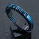 MKENDN 8MM Bracciale a catena cordolo in acciaio inossidabile blu Uomo Donna Bracciali a catena e braccialetti Hip Hop Biker Gioielli Regali