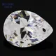 Single Hole AAAAA Pear Shape Brilliant White Cubic Zirconia Stone For Jewelry Making 4x6~15x20mm