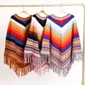 Peruvian National Style Fashion Tassel Travel Coat Shawl Cloak Women's Autumn Winter Warm Cover Lady