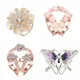 New Fashion Tricyclic Flower Crystal Butterfly Scarf Holder Silk Brooch Clips Retro Cat's Eye Stone