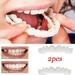 Apepal Black and Friday Deals 2Pcs/Set Comfort Fit White Fake Teeth Cover Top Veneer Denture Kit