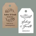 100 PCS Custom Kraft Paper Tags Hang Tag Wedding Favors Tags -Yor text name logo Perforated Tags