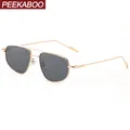 Peekaboo metal frame oval sunglasses for men double bridge women sun glasses uv400 green gold