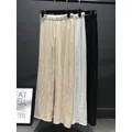 Silver Full Sequined 2023 Women Wide Leg Pant Elastic Waist Bling Luxury Chic Capris Casual Gold