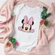 New Minnie Mouse Baby Girl Clothes Summer Short Sleeve Bodysuit for Newborns 100% Cotton Baby