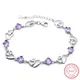 Silver 925 Jewelry Elegant Bracelet Jewelry 925 Sterling Silver Natural Purple Amethyst Love Heart