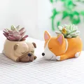 Niedlicher Welpe Corgi Pflanzer für Sukkulenten Pflanzen dekorative Hund Blumentopf Behälter für