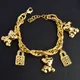 Diana Baby Link Chain Copper Gold Color Bear and Lock Bracelets for Women Wholesale Retail Fashion