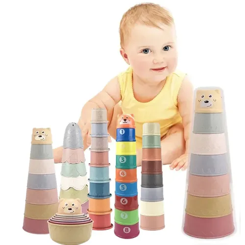 Baby Stapel Tasse Spielzeug Baby frühen pädagogischen Spielzeug Nist becher Spielzeug Baby Bad