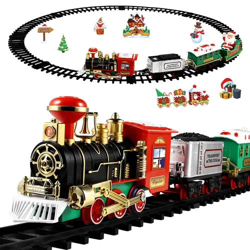 Weihnachts zug Set festliche Mini-Lokomotive Modell mit Lichtern Sound Wasser Dampf Eisenbahn Kits
