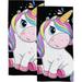 GZHJMY Fingertip Hand Towels 2 Pack Pcs Cute Unicorn with Rainbow Hair Absorbent Face Bath Towels for Bathroom Kitchen 30 x15