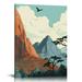 C04-GENYS Zion National Park Wall Art Vintage Posters & Prints Set Vintage National Parks Poster Nature Vintage Wall Art Mountain Travel Decor National Park Posters 16x20 inch