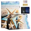 Feishell for iPad Mini 1/2/3/4/5 7.9 Inch Smart Case Auto Wake/Sleep Slim Lightweight Colorful Pattern PU Leather Flip Folio Stand Card Slots Wallet Case Cover with Pencil Holder Starfish