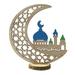 Ramadan Wooden Ornament Eid Hanging Plaque Ornaments Moon Hollow Star Ornament for Ramadan Eid Mubarak Party Home Room Table Art Craft Decoratio