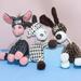 D-GROEE Fun Dog Toy 3pcs Pet Toy Donkey Shape Dog Teething Toy Bite-resistant Interactive Plush Squeaky Toys Pet Supplies Puppy Toy