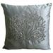 Throw Pillow Cover Silver Decorative Accent Throw Pillows 16x16 inch (40x40 cm) Silk Pillowcase With Zipper Nature & Floral Tree Beaded Modern Cushion Cover - The Silver Tree
