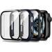 [3 Packs] Case for Apple Watch Series 3/2/1 38mm with Tempered Glass Screen Protector Hard PC Protective Bumper and Ultra-Thin Face Cover Compatible with Iwatch Series 3/2/1 38mm (3 Colors)