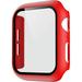 Compatible with Apple Watch SE 6 5 4 3 2 1 Series iWatch 9H Tempered Glass Case Full Body Screen Protector Cover Wireless Charge Light Weight Scratch Resistant Proof (Red 38mm)