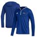 Men's adidas Royal Tulsa Golden Hurricane Team Issue Long Sleeve Quarter-Zip Hoodie T-Shirt