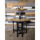 Vintage oak drop leaf kitchen dining farm house table painted in midnight blue on barley twist base