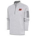 Men's Antigua Heather Gray Joey Logano Fortune Quarter-Zip Pullover Jacket