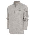 Men's Antigua Oatmeal Austin Dillon Fortune Quarter-Zip Pullover Jacket