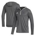 Men's adidas Gray Washington Huskies Team Issue Long Sleeve Quarter-Zip Hoodie T-Shirt