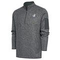 Men's Antigua Heather Gray Kevin Harvick Fortune Quarter-Zip Pullover Jacket