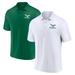 Men's Fanatics Branded White/Kelly Green Philadelphia Eagles Throwback Two-Pack Polo Set