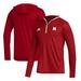 Men's adidas Scarlet Nebraska Huskers Team Issue Long Sleeve Quarter-Zip Hoodie T-Shirt