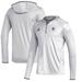 Men's adidas White Rhode Island Rams Team Issue Long Sleeve Quarter-Zip Hoodie T-Shirt