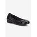 Wide Width Women's Trista Flat by Easy Street in Black Leather Patent (Size 7 1/2 W)